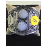 HUGE WHITE CABOCHON JADE CUFF BRACELET HUGE WHITE CABOCHON JADE CUFF BRACELET