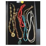 8 VINTAGE MULTI STONE NECKLACES / STERLING CLASPS 8 VINTAGE MULTI STONE NECKLACES / STERLING CLASPS