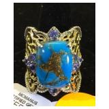 VINTAGE STERLING / TURQUOISE CUFF RING VINTAGE STERLING / TURQUOISE CUFF RING