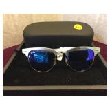 RAY BAN BLUE LENS, ALUMINUM& GOLD TRIM (NEW) RAY BAN BLUE LENS, ALUMINUM& GOLD TRIM (NEW)
