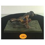SMALL BRONZE NATIVE AMERICAN, SIGNED C. KAUBA SMALL BRONZE NATIVE AMERICAN, SIGNED C. KAUBA