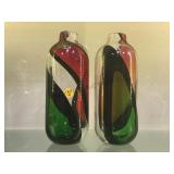 PAIR OF DALE TIFFANY 'FAVRILE' ART GLASS VASES PAIR OF DALE TIFFANY 'FAVRILE' ART GLASS VASES