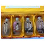 SET OF REVERSE PAINTED EROTIC SNUFF BOTTLES SET OF REVERSE PAINTED EROTIC SNUFF BOTTLES
