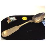 RARE CIRCA 1800 COIN SILVER H.I. SAWYER SPOON RARE CIRCA 1800 COIN SILVER H.I. SAWYER SPOON