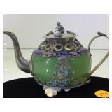 ORNATE METAL MONKEY LIDDED COFFEE POT ORNATE METAL MONKEY LIDDED COFFEE POT