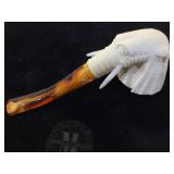 HANDCARVED MEERSCHAUM PIPE WITH CASE HANDCARVED MEERSCHAUM PIPE WITH CASE