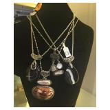 NECK WITH 4 KALIFANO GEMSTONE NECKLACES NECK WITH 4 KALIFANO GEMSTONE NECKLACES