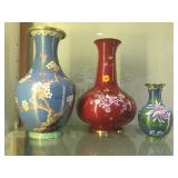 GROUP OF CLOISONNE VASES GROUP OF CLOISONNE VASES