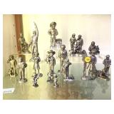 ASSORTMENT OF PEWTER PEOPLE ASSORTMENT OF PEWTER PEOPLE