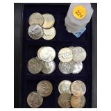 TRAY (20) KENNEDY HALF DOLLARS (40%) SILVER TRAY (20) KENNEDY HALF DOLLARS (40%) SILVER