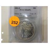 1881-S PCGS MS64PL MORGAN SILVER DOLLAR 1881-S PCGS MS64PL MORGAN SILVER DOLLAR