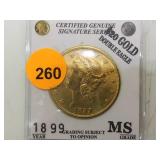 1899 $20 GOLD DOUBLE EAGLE 1899 $20 GOLD DOUBLE EAGLE