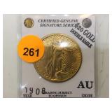 1908 $20 GOLD DOUBLE EAGLE 1908 $20 GOLD DOUBLE EAGLE