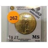 1927 $20 GOLD DOUBLE EAGLE 1927 $20 GOLD DOUBLE EAGLE
