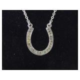 VIINTAGE STERLING HORSESHOE CZ NECKLACE VIINTAGE STERLING HORSESHOE CZ NECKLACE