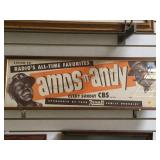 FRAMED VINTAGE 'AMOS N ANDY' ADVERTISING POSTER FRAMED VINTAGE 'AMOS N ANDY' ADVERTISING POSTER