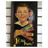 VINTAGE FRAMED OH BOY GUM ADVERTISEMENT 9x17 VINTAGE FRAMED OH BOY GUM ADVERTISEMENT 9x17