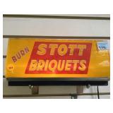 STOTT BRIQUETS LIGHT-UP ADVERTISING SIGN 12' W STOTT BRIQUETS LIGHT-UP ADVERTISING SIGN 12' W