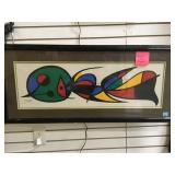 ORIGINAL FRAMED AND MATTED MIRO LITHOGRAPH 43x19 ORIGINAL FRAMED AND MATTED MIRO LITHOGRAPH 43x19