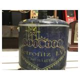VINTAGE GAS CAN WITH PAINTED ADVERTISEMENT VINTAGE GAS CAN WITH PAINTED ADVERTISEMENT