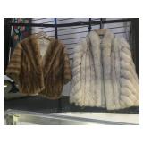 WHITE FOX FUR COAT AND RED FOX SHAWL WHITE FOX FUR COAT AND RED FOX SHAWL