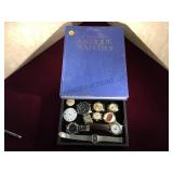 TRAY LOT OF WATCH PARTS & 'ANTIQUE WATCHES' BOOK TRAY LOT OF WATCH PARTS & 'ANTIQUE WATCHES' BOOK