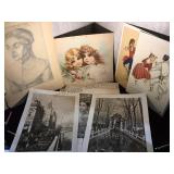 LOT OF VINTAGE / ANTIQUE PRINTS INCLUDING LOT OF VINTAGE / ANTIQUE PRINTS INCLUDING