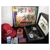 'THE INK SPOTS' VINYL ALBUM, CINCINNATI REDS CAP 'THE INK SPOTS' VINYL ALBUM, CINCINNATI REDS CAP