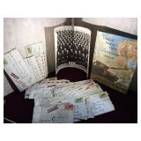 TUB OF VINTAGE LETTERS, STAMPS, NAVY PHOTO & TUB OF VINTAGE LETTERS, STAMPS, NAVY PHOTO &
