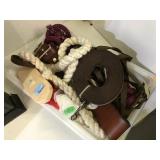 TUB OF DOG LEADS, BRUSHES & MORE TUB OF DOG LEADS, BRUSHES & MORE