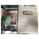 BOX OF VINTAGE NEWSPAPERS & VINTAGE PAMPLETS BOX OF VINTAGE NEWSPAPERS & VINTAGE PAMPLETS