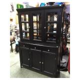 DARK WOOD MISSION STYLE CHINA HUTCH DARK WOOD MISSION STYLE CHINA HUTCH