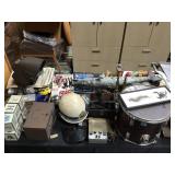 TABLE TOP, SNARE DRUM, WELDING MASK, TOBY MUGS TABLE TOP, SNARE DRUM, WELDING MASK, TOBY MUGS