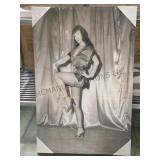 BETTY PAIGE PRINT ON CANVAS, 2X MONEY BETTY PAIGE PRINT ON CANVAS, 2X MONEY