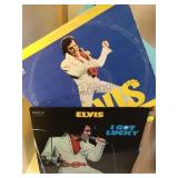 BOX OF VINYL ALBUMS, "ELVIS", ALLMAN BROTHERS"
