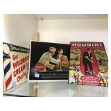 3 METAL SIGNS, HOUDINI, COCA-COLA, & WILD ROOT