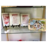 VINTAGE MICKEY MOUSE TRAY& RIVERVIEW AD POSTERS