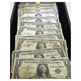 $5 & $1 SILVER CERTIFICATES, 2-$2 , 2$5 RED SEALS,