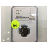 1955 NGC PF67 5 CENT COIN