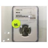 1945-D NGC MS65 5 CENT COIN