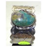 HUGE CERRILLOS TURQUOISE  NAVAJO CUFF