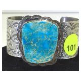 HUGE SEA  BLUE SEDIMENT JASPER NAVAJO CUFF