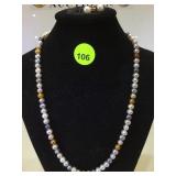 GENUINE PEARL NECKLACE & EARRINGS