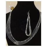 VINTAGE LIQUID SILVER NECKLACE & BRACELET