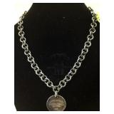 HEAVY STERLING CHARM LINK "TIFFANY & CO" NECKLACE