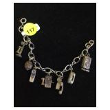 VINTAGE HEAVY STERLING CHARM BRACELET