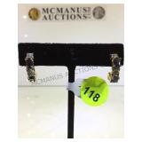 VINTAGE STERLING /SAPHIRE EARRINGS