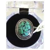 VINTAGE STERLING/TURQUOISE RING, SIZE 6