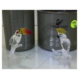 SWAROVSKI , PAIR OF EXOTIC BIRDS, W/BOXES