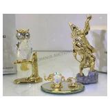 SWAROVSKI GROUP OF 3, WIZARD, OWL & ELEPHANTS